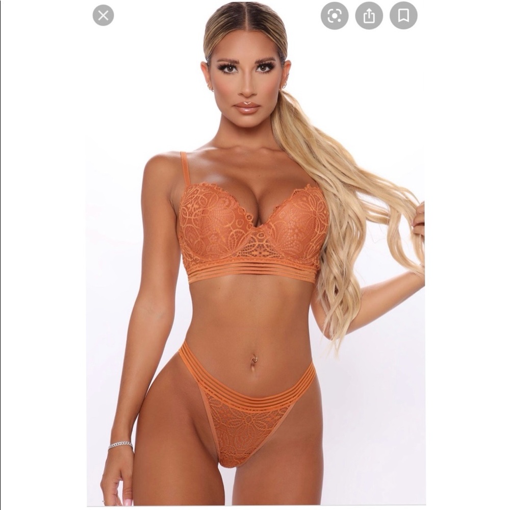 Delicate Touch Bra and Panty Set - Rust